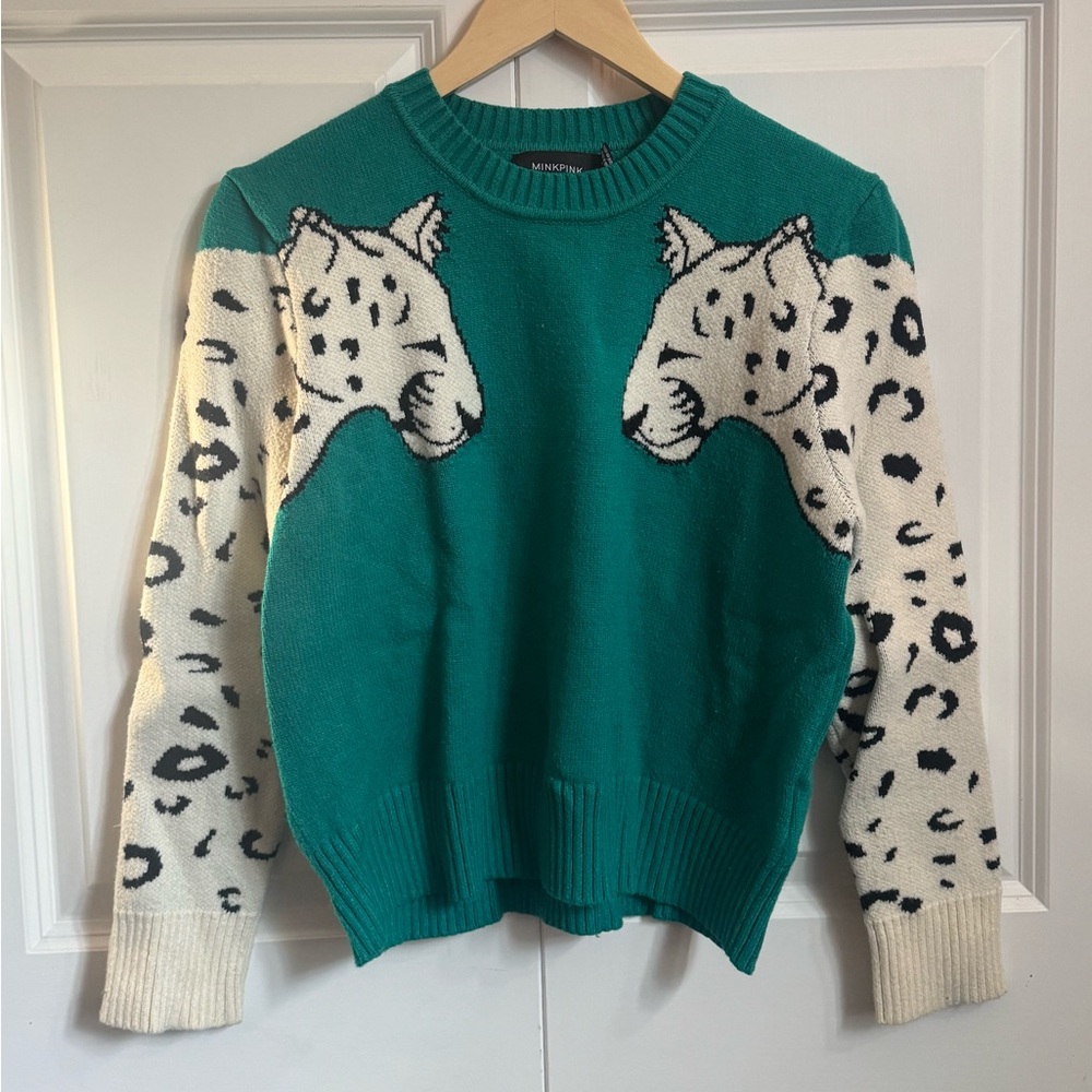 MINKPINK Snow Leopard Knit Sweater
